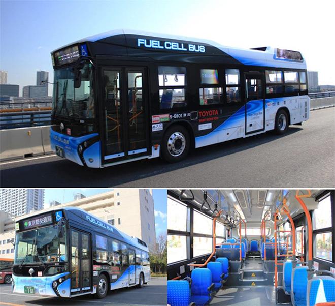 写真） 燃料電池バス（トヨタ自動車開発）都05系統東京駅丸の内南口～東京ビッグサイト　平成29年3月運航開始
