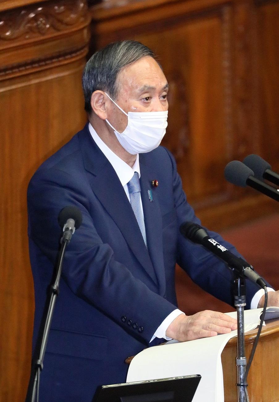 写真）第２０３回国会における菅内閣総理大臣所信表明演説