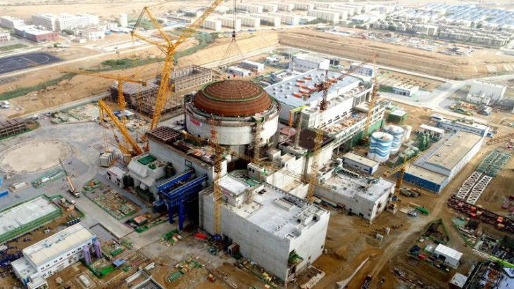 写真）パキスタンの原子力発電所　カラチ2に設置されたアウタードーム（画像：CNNP）