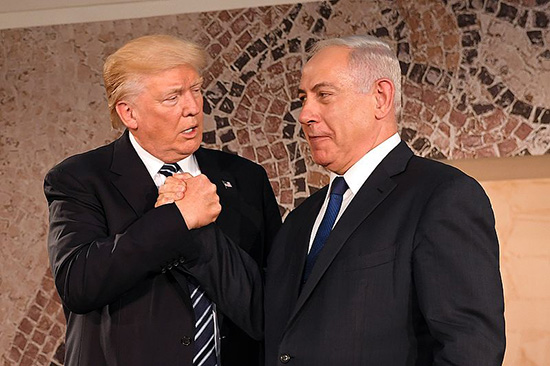 写真8：イスラエル ネタニヤフ首相とトランプ米大統領（2017年5月23日エルサレム）