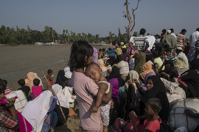 ミャンマーラカイン州のロヒンギャ族難民（2017年）