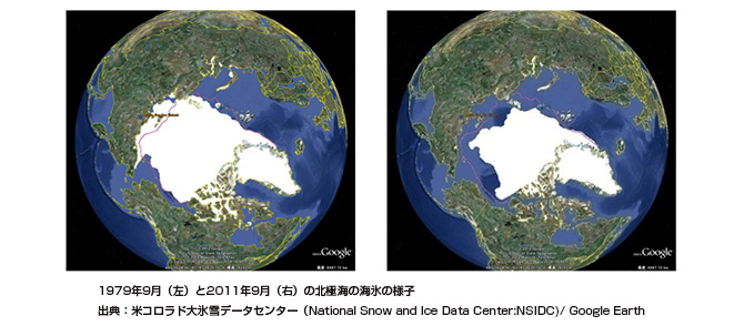 北極海の海氷の様子