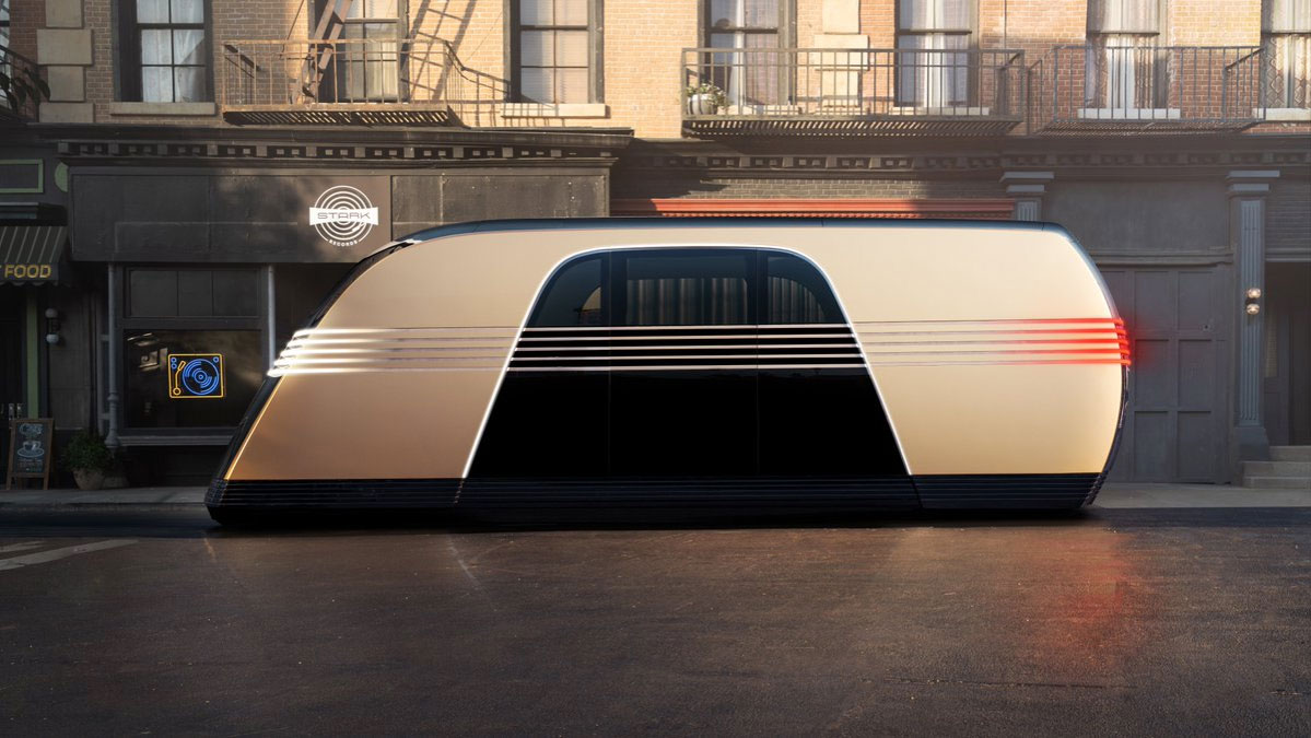 写真）Tesla Robovan　エクステリア（上）とインテリア（下）